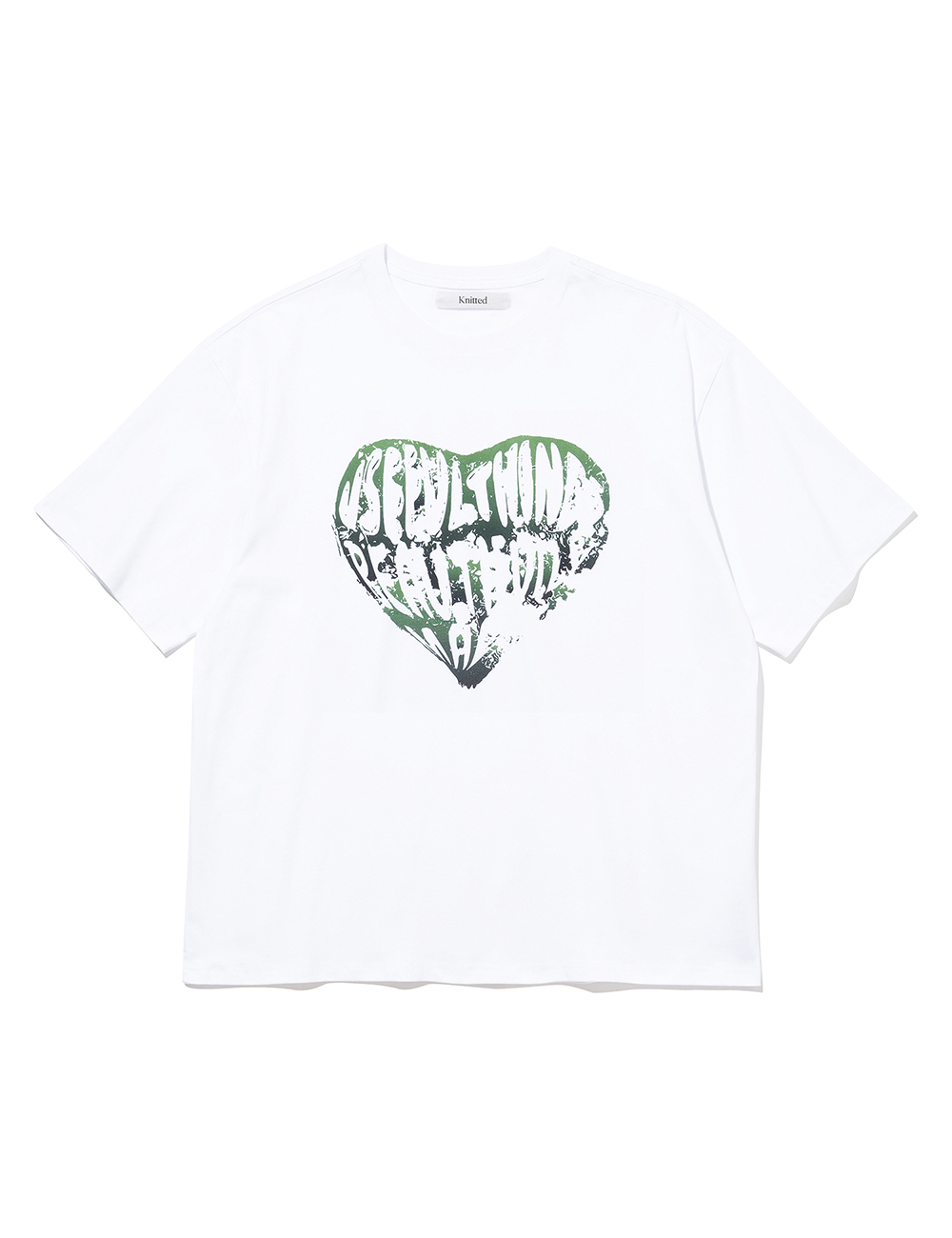 (W) 빈티지 하트 크롭 티셔츠 WHITE-GREEN